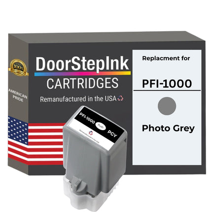 DoorStepInk Brand For Canon PFI-1000 Standard yield Photo Grey Remanufactured in the USA Ink Cartridge,0553C002