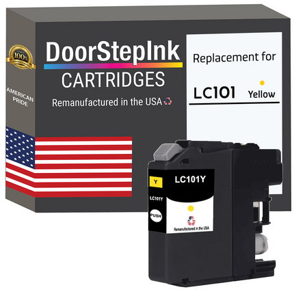 DoorStepInk Remanufactured in the USA Ink Cartridges for Brother LC101XL Yellow