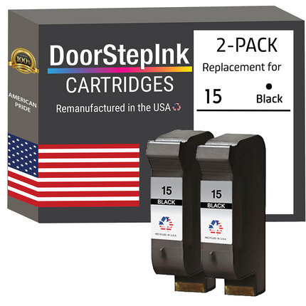 HP 15 (C6615DN) Black Ink Cartridges Twin Pack
