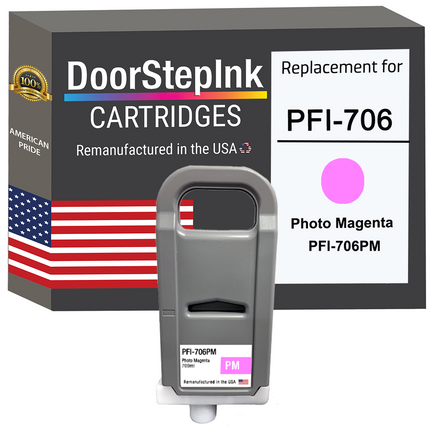 DoorStepInk Remanufactured in the USA Ink Cartridge for Canon PFI-706 700ML Photo Magenta