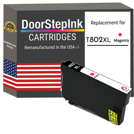 DoorStepInk Remanufactured in the USA Ink Cartridge for Epson T802XL Magenta