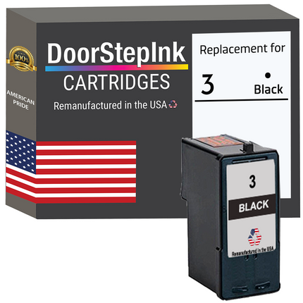 DoorStepInk Remanufactured in the USA Ink Cartridge for Lexmark #3 Black