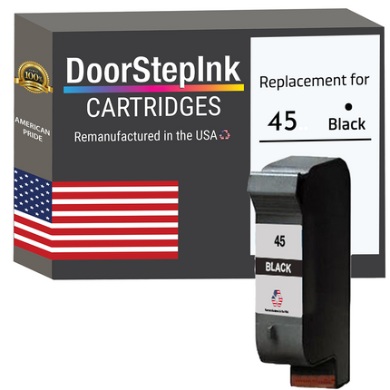 DoorStepInk Remanufactured in The USA Ink Cartridge for 45 51645A Black