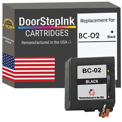 DoorStepInk Remanufactured in the USA Ink Cartridge for Canon BC-02 Black
