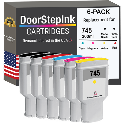 HP 745 300mL 6-Pac Ink Cartridges