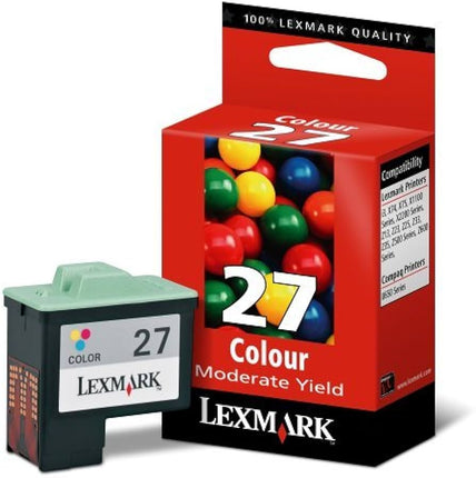 Genuine Lexmark 27 Standard Yield Color Inkjet Cartridge, 10N0227