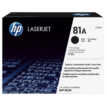 Original HP 81A Black LaserJet Toner Cartridge, CF281A