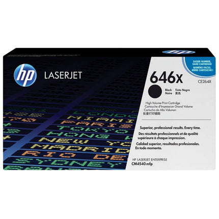 Genuine HP 646X High Yield Black LaserJet Toner Cartridge, CE264X