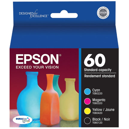 New Genuine Epson 60 4 Pack Ink Cartridges, T060120