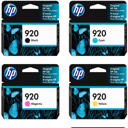 HP Genuine 920 Black, Cyan, Magenta & Yellow Ink Cartridges