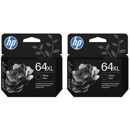 Original HP 64XL (N9J92AN) Black Ink Cartridge- 2 Pack