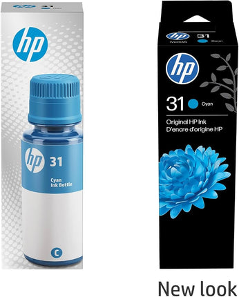 Original HP 31 High Yield Cyan Ink Bottle, 1VU26AN