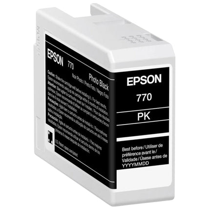 Genuine Epson 770 25ml UltraChrome Photo Black Ink Cartridge, T770120