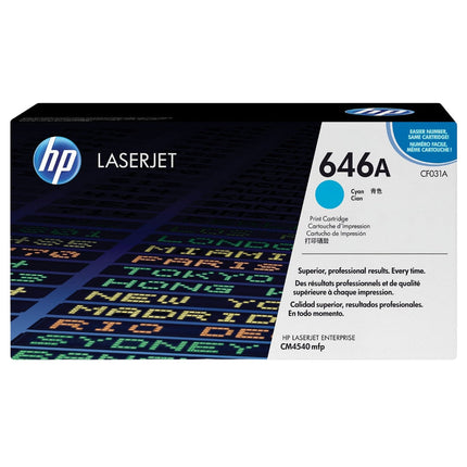Original HP 646A Standard-Yield Cyan Laser Toner Cartridge, CF031A