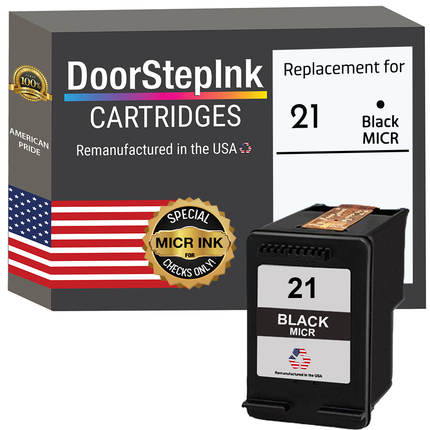 DoorStepInk Brand for HP 21 C9351AN Black MICR Remanufactured in the USA Ink Cartridges