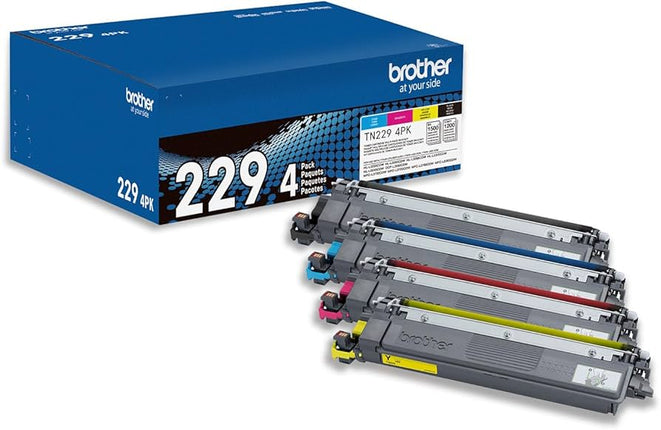 Brother 229 Black, Cyan, Magenta and Yellow Standard-Yield Toner, TN2294PK