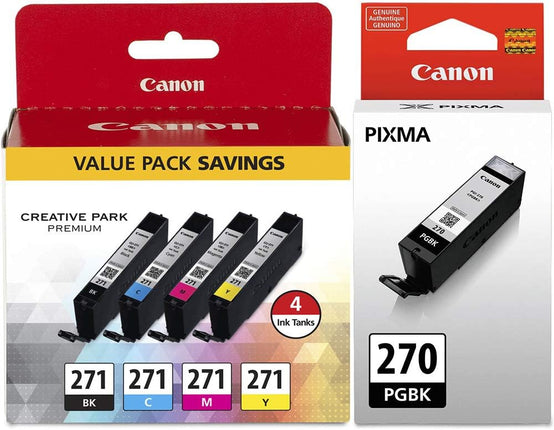Original Canon (PGI-270 and CLI-271) Black & Tri-color Ink Cartridge (5-pack)
