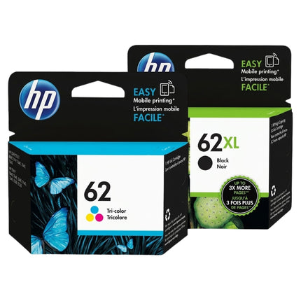 HP 62XL Black & 62 Color Ink Cartridge- 2 Pack