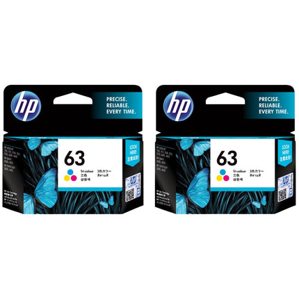 Original HP 63 (F6U61AN) Tri-Color Ink Cartridge- 2 Pack