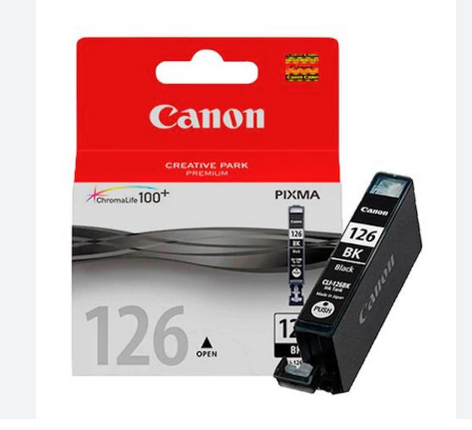 Original Canon CLI-126 Standard Yield Black Ink Cartridge, 4565B001