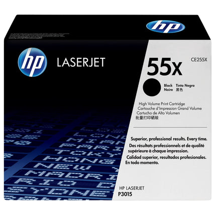 HP 55X High Yield Black LaserJet Toner Cartridge, CE255X