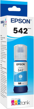 Genuine Epson 542 70ml Standard Yield Cyan Ink Bottle, T542220-S