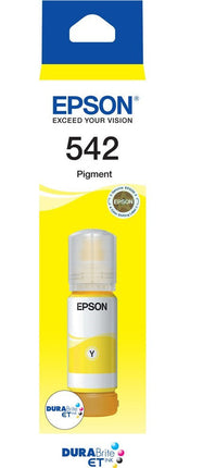 Genuine Epson T542 70ml Standard Yield Yellow Ink Bottle, T542420