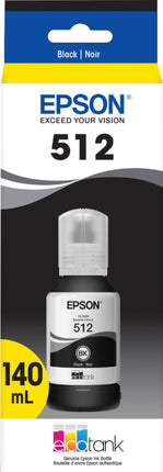 Original Epson T512 EcoTank Black Ink Bottle,T512020-S