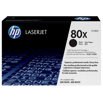 HP 80X High Yield Black LaserJet Toner Cartridge, CF280X