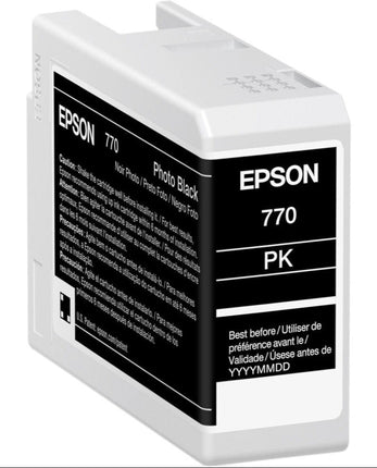 Genuine Epson 770 25ml UltraChrome Photo Black Ink Cartridge, T770120