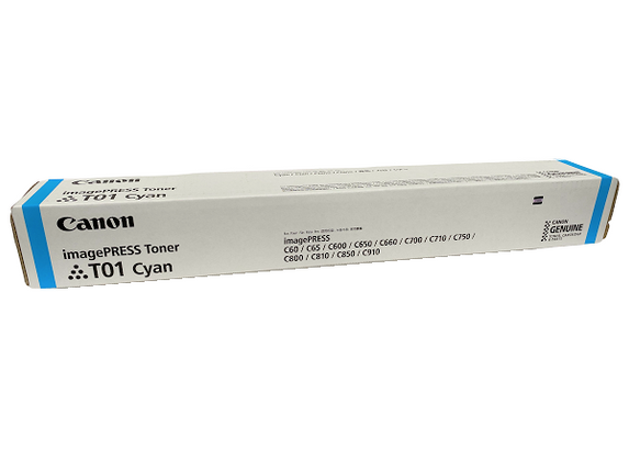 Original Canon T01 High Yield Cyan Toner Cartridge, 8067B001AA