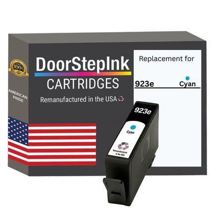 DoorStepInk Brand for HP 923e High Yield Cyan Remanufactured in USA Ink Cartridge, 4K0T4LN