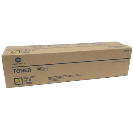 Original Konica Minolta TN713Y Standard yield Yellow Toner Cartridge, A0K8230