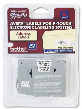 Original Brother P-touch AV2067 Black On White Address Label (20mm x 67mm ), AV-2067