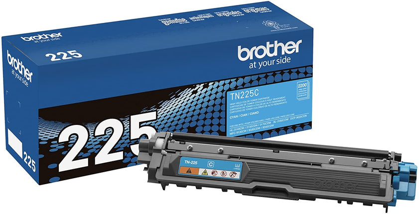 Genuine Brother TN-225C High-Yield Cyan Toner Cartridge