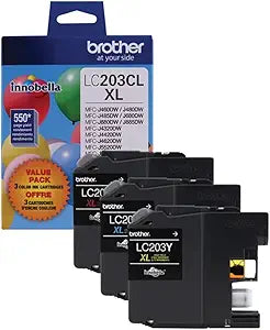 Original Brother LC203 Standard Yield Tri-Colour ink bottle-3-Pack