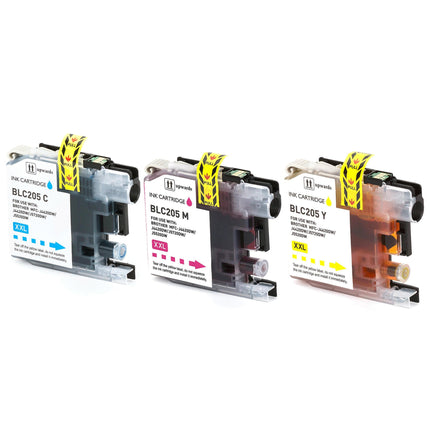 Original Brother LC205 Ultra High Yield Tri-Color Ink Cartridge-Pack-3