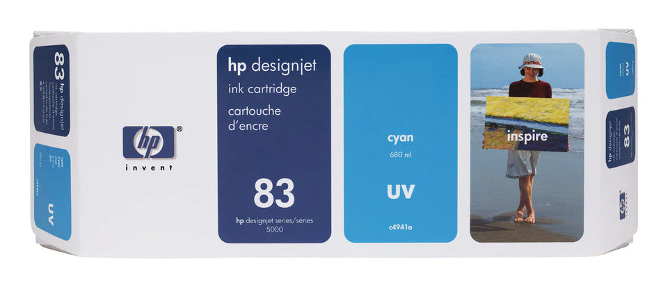 Original HP 83 Standard Yield Cyan Ink Cartridge, C4941A