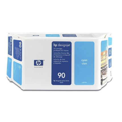 Genuine HP 90 400ml Value Pack Cyan Ink Cartridge, Printhead and Cleaner C5079A