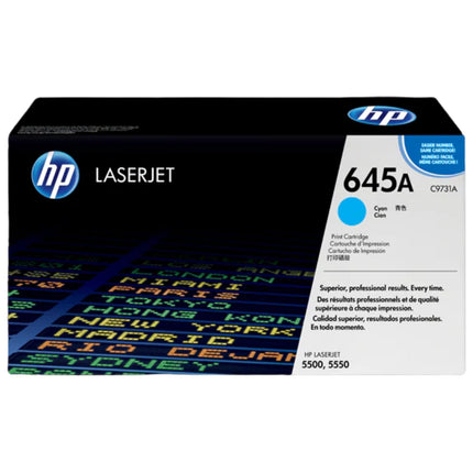 Original HP 645A Cyan LaserJet Toner Cartridge, C9731A