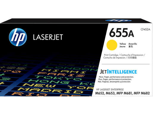 Original HP 655A Standard Yield Yellow Toner Cartridge, CF452A