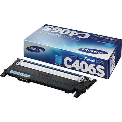 Orignal Samsung C406 Standard Yield Cyan Toner Cartridge, CLT-C406S