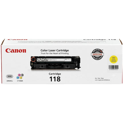 Original Canon 118 High Yield Yellow Toner Cartridge, 2659B001AA