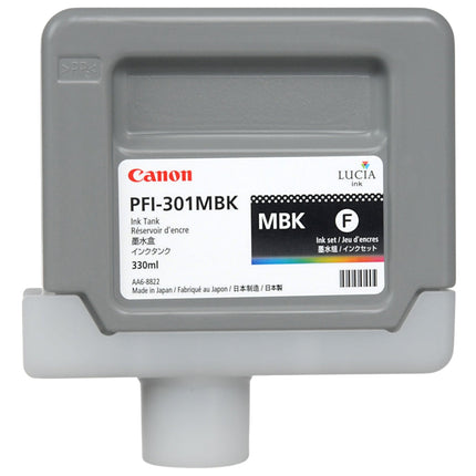Canon PFI-301MBK Standard-Yield Matte Black Ink Cartridge, 1485B001AA
