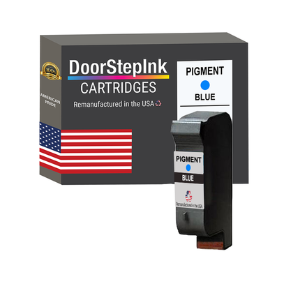 DoorStepInk TIJ Pigment Blue Ink Cartridge Made in the USA