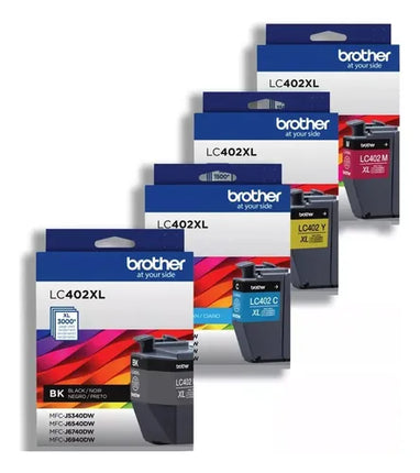 Genuine Brother LC402XL High Yield Multi-Color Ink Cartridge-4-Pack