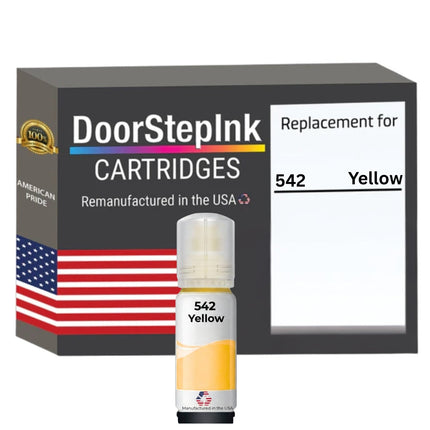 DoorStepInk Brand Replacement For Epson 542 (T542420-S) 70 ml Yellow Ultra High Yield Ink Bottle Made in the USA, T542420-S