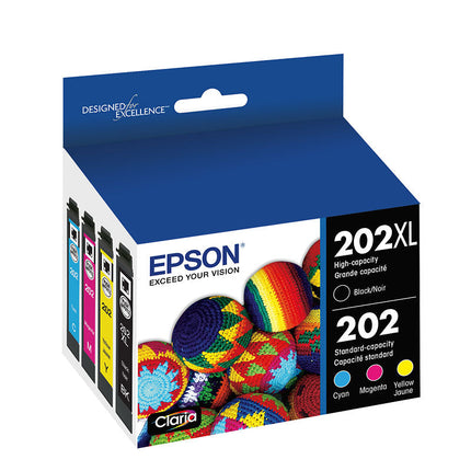 Original Epson T202XL/202 Multi-Color (4-Pack) Ink Cartridge, T202XL-BCS