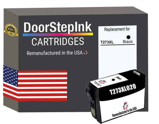 DoorStepInk Brand for Epson T273XL High Yield Black Remanufactured in USA Ink Cartridge,T273XL020
