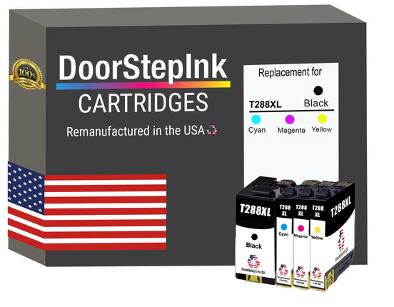 DoorStepInk Brand for Epson T288XL High Yield Remanufactured in USA Ink Cartridge,4-Pack